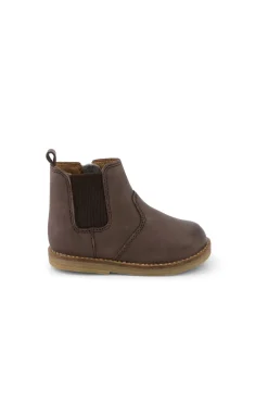 Leather Boot with Elastic - Wolf