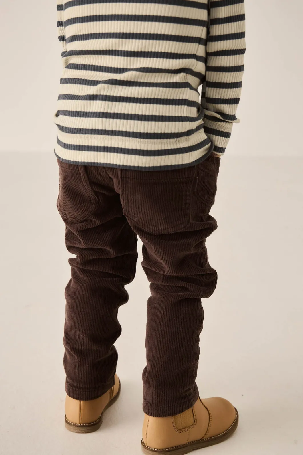 Leather Boot with Elastic Side - Bronzed