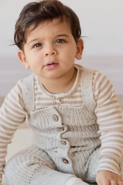 London Knitted Playsuit - Oatmeal Little Fawn Elk Fleck