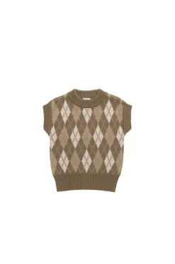Marcus Knit Vest - Marcus Jacquard Pecan