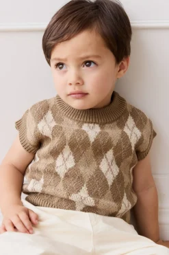 Marcus Knit Vest - Marcus Jacquard Pecan