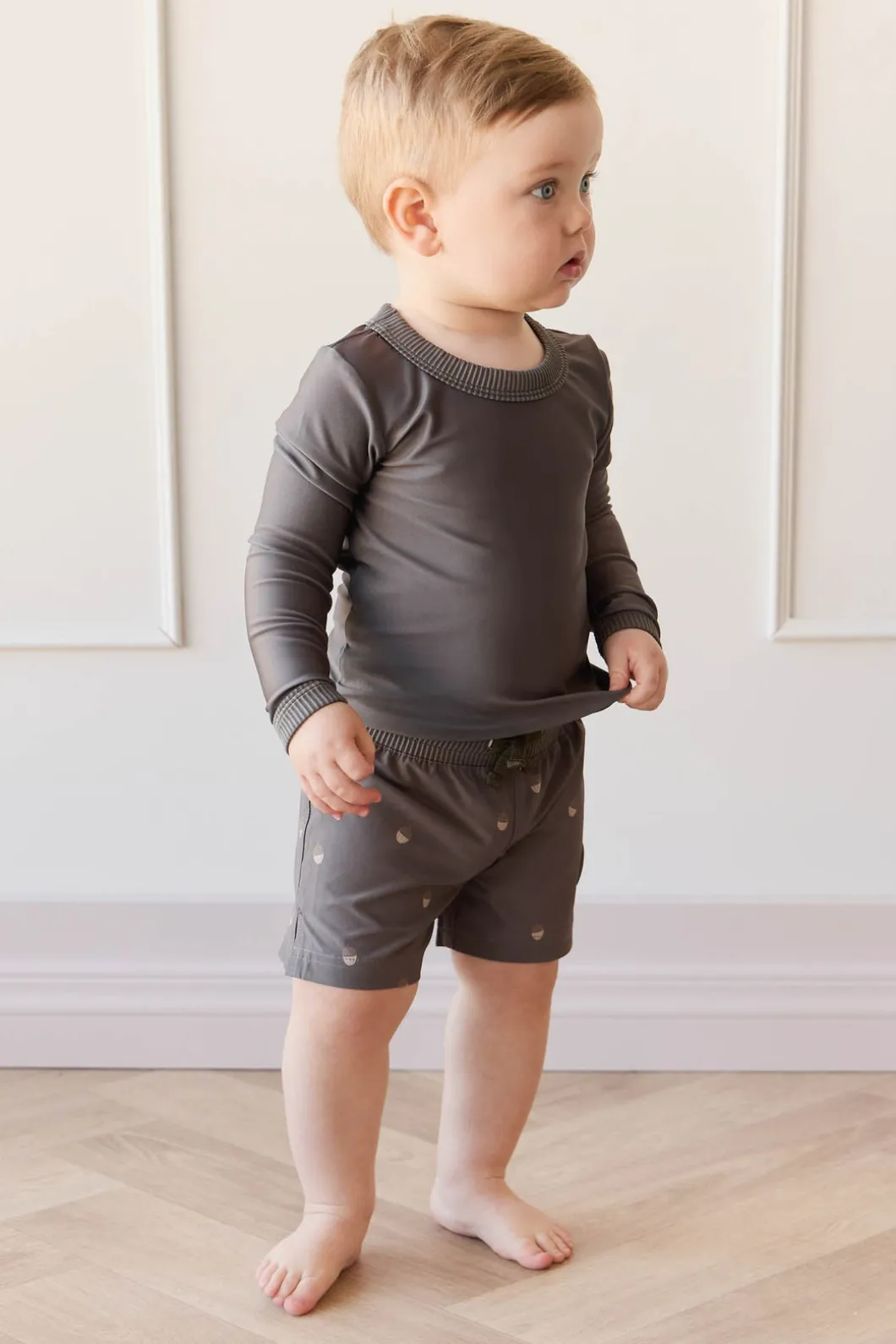 Noah Swim Short - Acorn Wolf