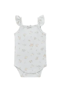 Organic Cotton Bettina Bodysuit - Petite Fleur Blue