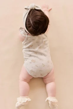 Organic Cotton Bettina Bodysuit - Petite Fleur Blue
