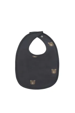 Organic Cotton Bib - Bobbie Bears Black Oyster