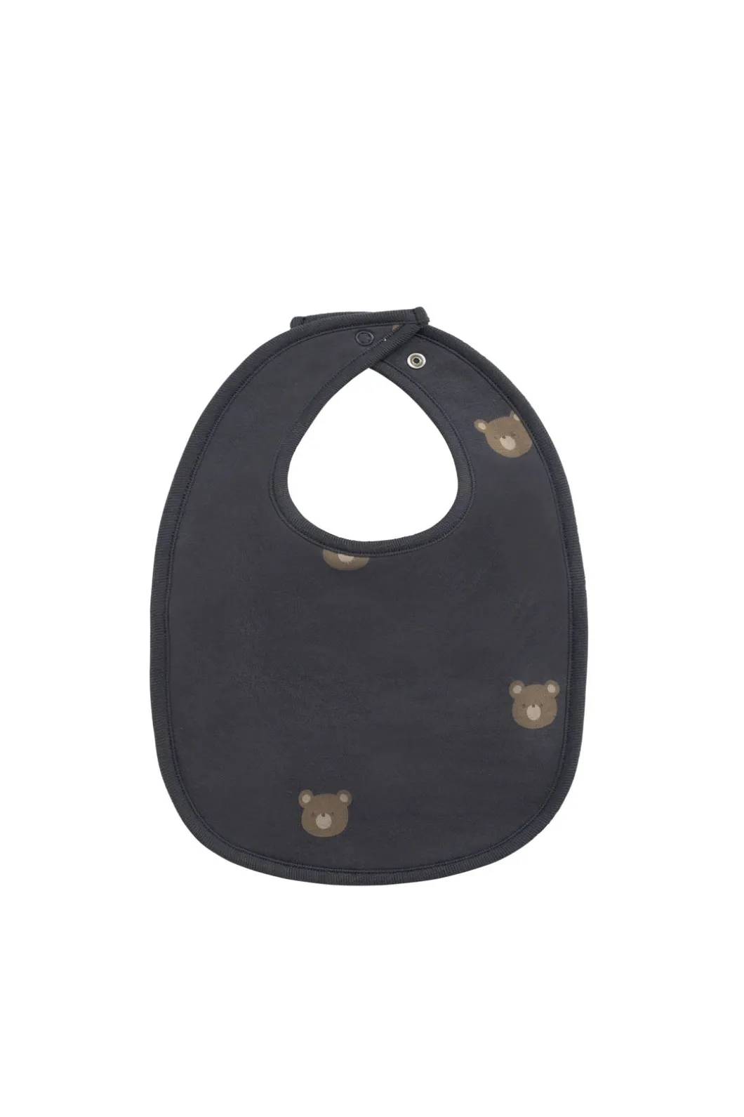 Organic Cotton Bib - Bobbie Bears Black Oyster