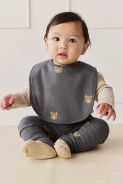 Organic Cotton Bib - Bobbie Bears Black Oyster