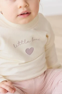 Organic Cotton Bobbie Sweatshirt - Parchment Little Love Violet