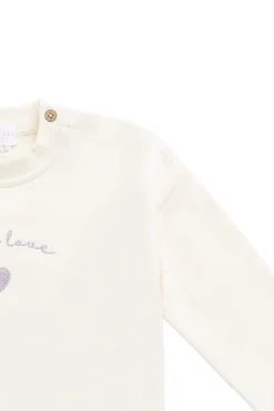 Organic Cotton Bobbie Sweatshirt - Parchment Little Love Violet