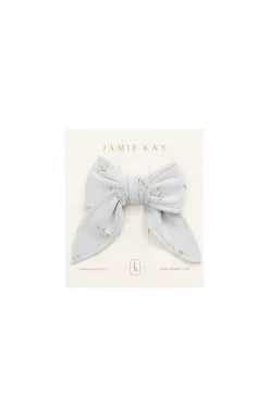 Organic Cotton Bow - Petite Fleur Blue