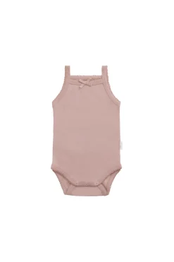 Organic Cotton Bridget Singlet Bodysuit - Powder Pink