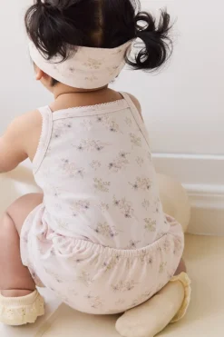 Organic Cotton Bridget Singlet Bodysuit - Sweet Pea Floral
