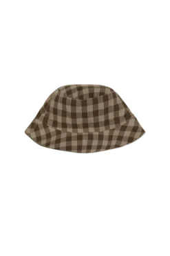 Organic Cotton Bucket Hat - Gingham Shitake