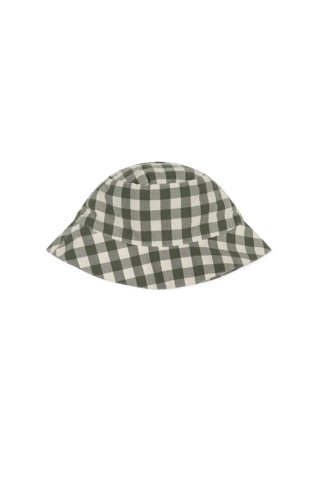 Organic Cotton Bucket Hat - Gingham Grape Leaf