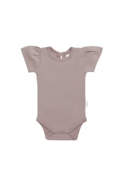 Organic Cotton Cap Sleeve Bodysuit - Softest Mauve