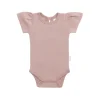 Organic Cotton Cap Sleeve Bodysuit - Powder Pink