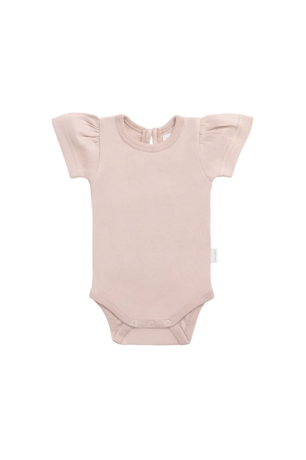 Organic Cotton Cap Sleeve Bodysuit - Shell Pink