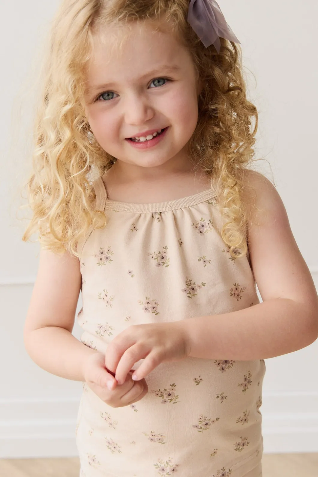 Organic Cotton Casey Top - Goldie Bouquet Pink Tint