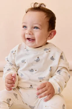 Organic Cotton Damien Sweatshirt - Cloud Whales
