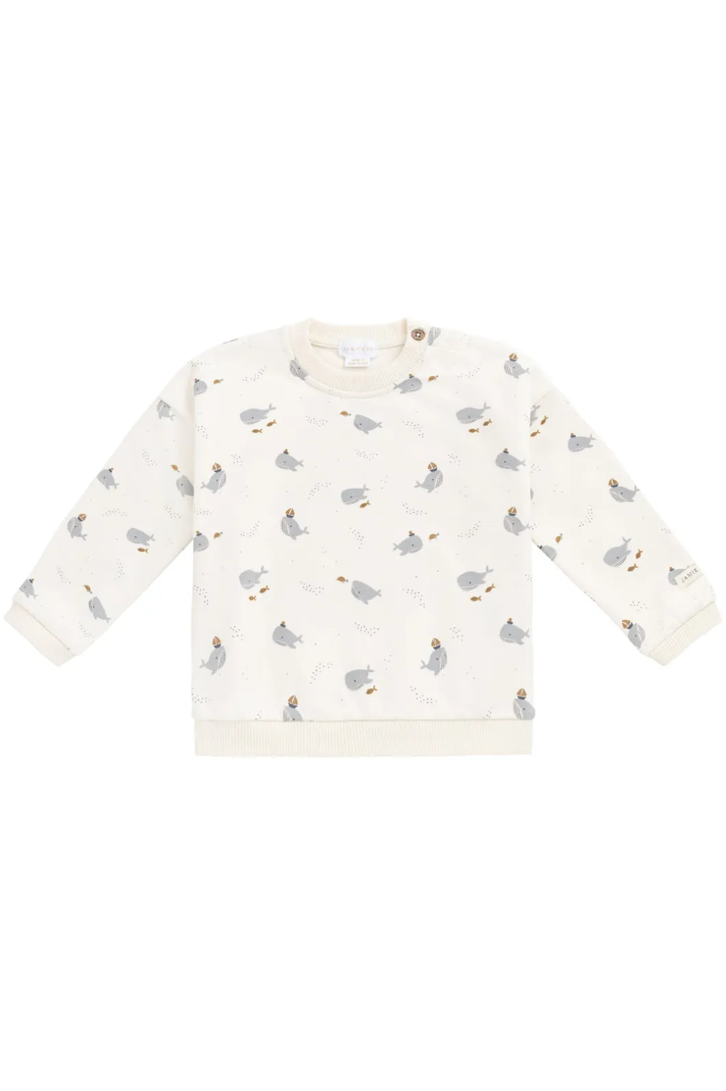 Organic Cotton Damien Sweatshirt - Cloud Whales