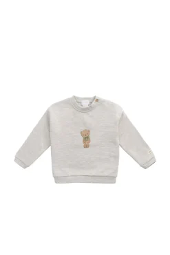 Organic Cotton Damien Sweatshirt - Oatmeal Marle Little Ted