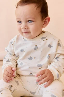 Organic Cotton Damien Sweatshirt - Cloud Whales
