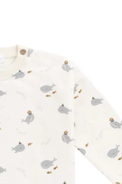 Organic Cotton Damien Sweatshirt - Cloud Whales