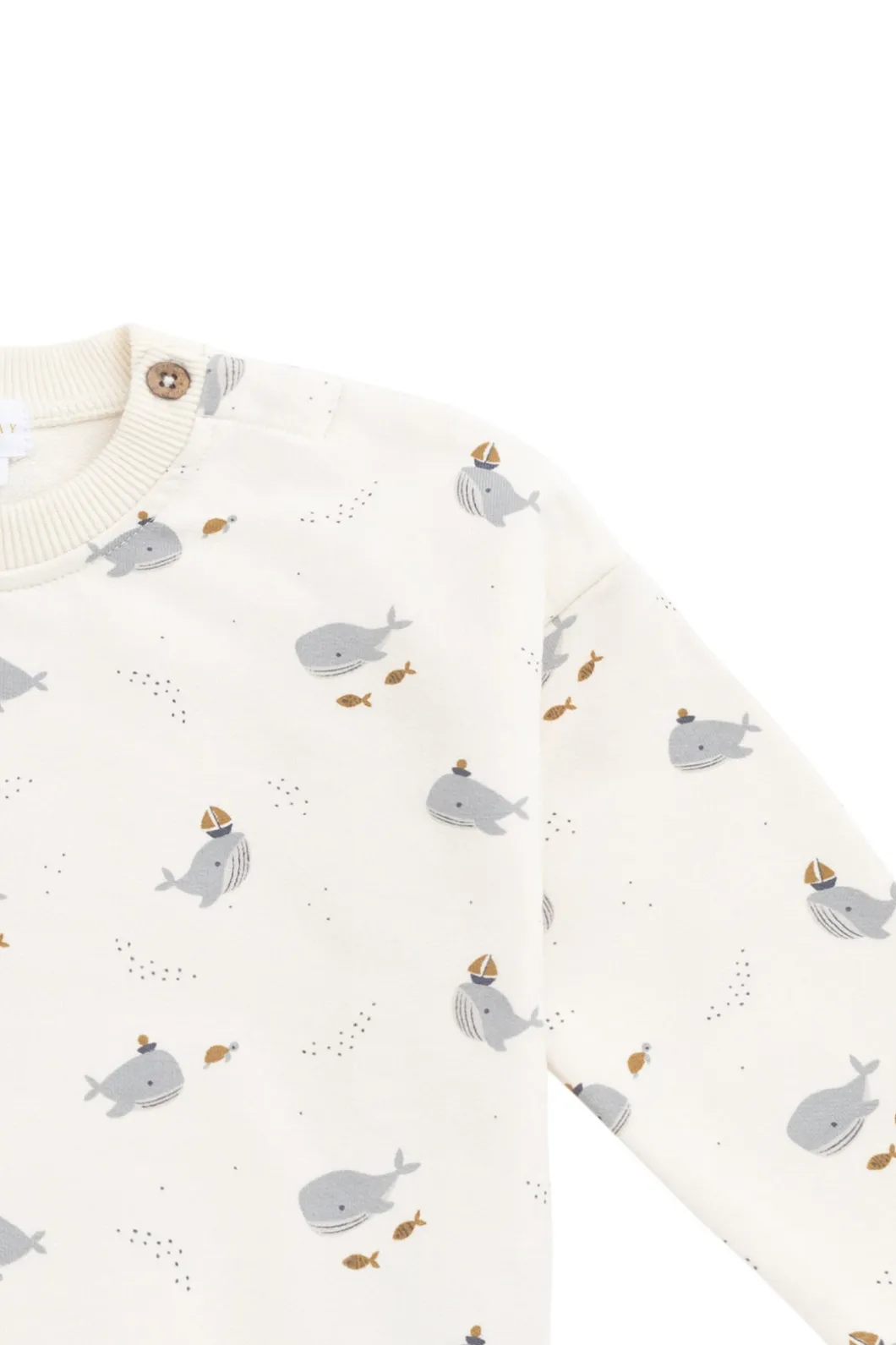 Organic Cotton Damien Sweatshirt - Cloud Whales