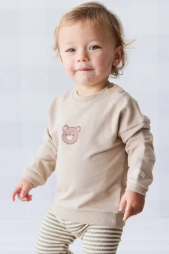 Organic Cotton Damien Sweatshirt - Fawn Bear