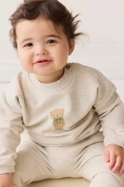Organic Cotton Damien Sweatshirt - Oatmeal Marle Little Ted