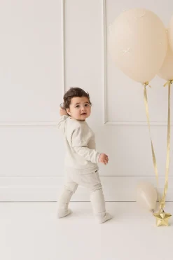 Organic Cotton Damien Sweatshirt - Oatmeal Marle Little Ted