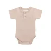 Organic Cotton Darcy Tee Bodysuit - Blushing Berry