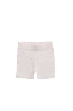 Organic Cotton Everyday Bike Short - Simple Flowers Lilac