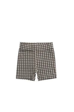 Organic Cotton Everyday Bike Short - Mini Gingham Bistre