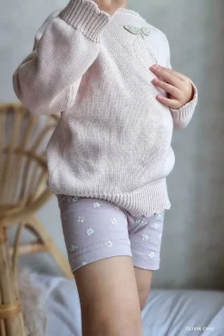 Organic Cotton Everyday Bike Short - Simple Flowers Lilac