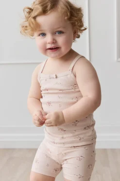 Organic Cotton Everyday Bike Short - Petite Fleur Soft Peony