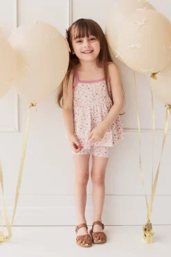 Organic Cotton Everyday Bike Short - Adaline Berries Ballet Pink