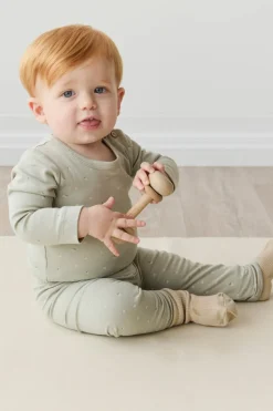 Organic Cotton Everyday Legging - Fresh Apples Abbey Stone