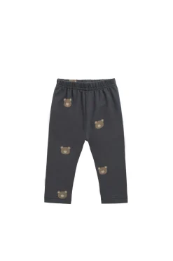 Organic Cotton Everyday Legging - Bobbie Bears Black Oyster