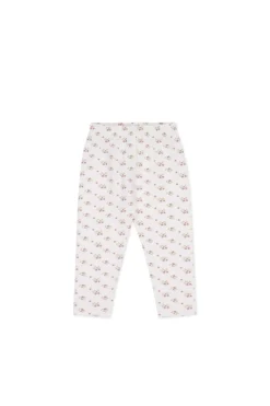 Organic Cotton Everyday Legging - Rose Floral Pink