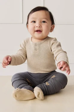 Organic Cotton Everyday Legging - Bobbie Bears Black Oyster