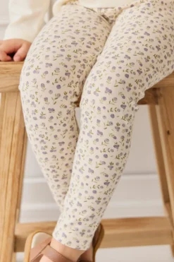 Organic Cotton Everyday Legging - Blueberry Field Raindrops