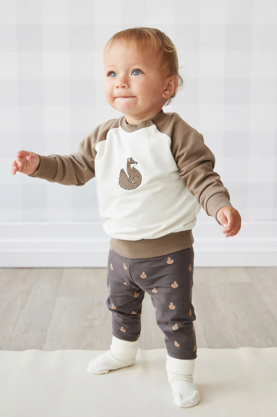 Organic Cotton Everyday Legging - Fox Cubs Wolf