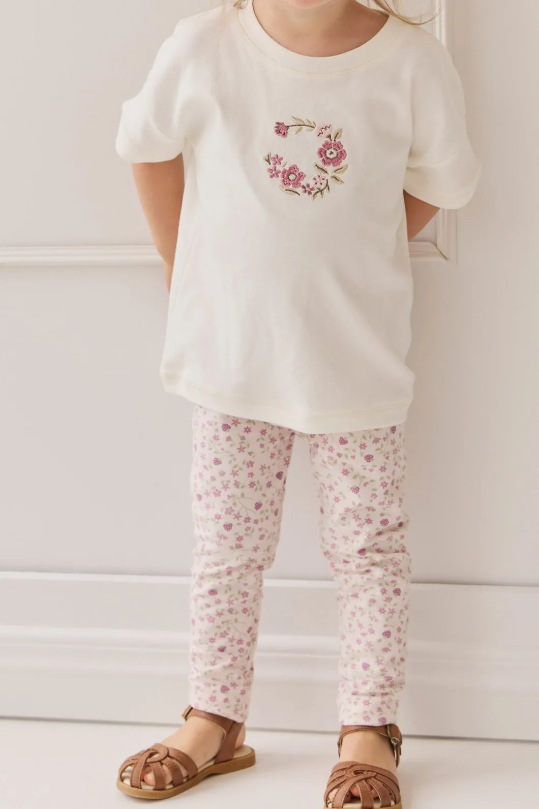 Organic Cotton Everyday Legging - Adaline Berries Ballet Pink