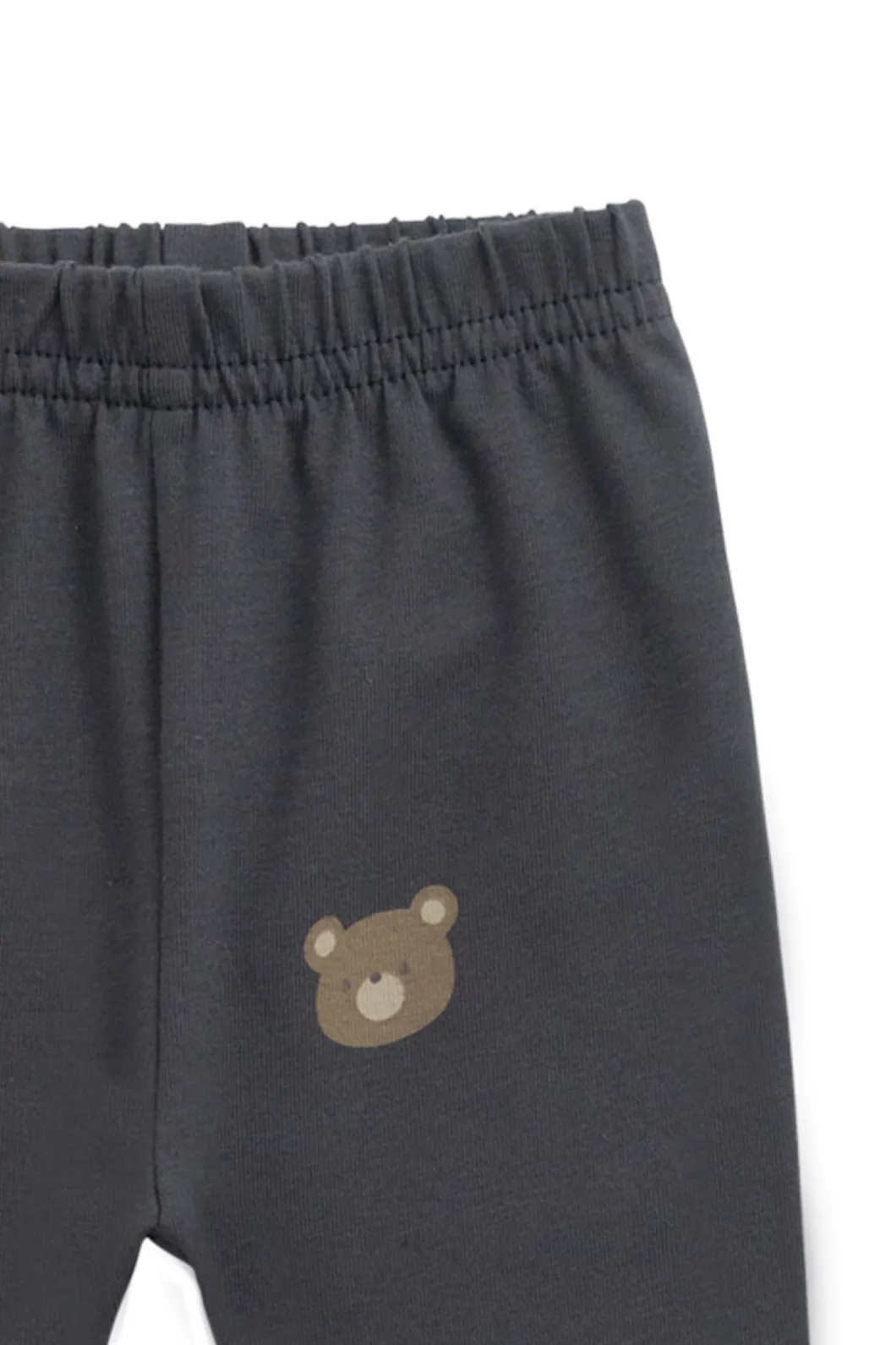 Organic Cotton Everyday Legging - Bobbie Bears Black Oyster
