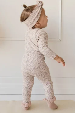 Organic Cotton Everyday Legging - Amber Floral Lilac Ash