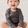 Organic Cotton Fernley Bodysuit - Bobbie Bears Black Oyster