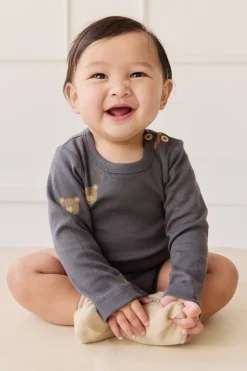 Organic Cotton Fernley Bodysuit - Bobbie Bears Black Oyster