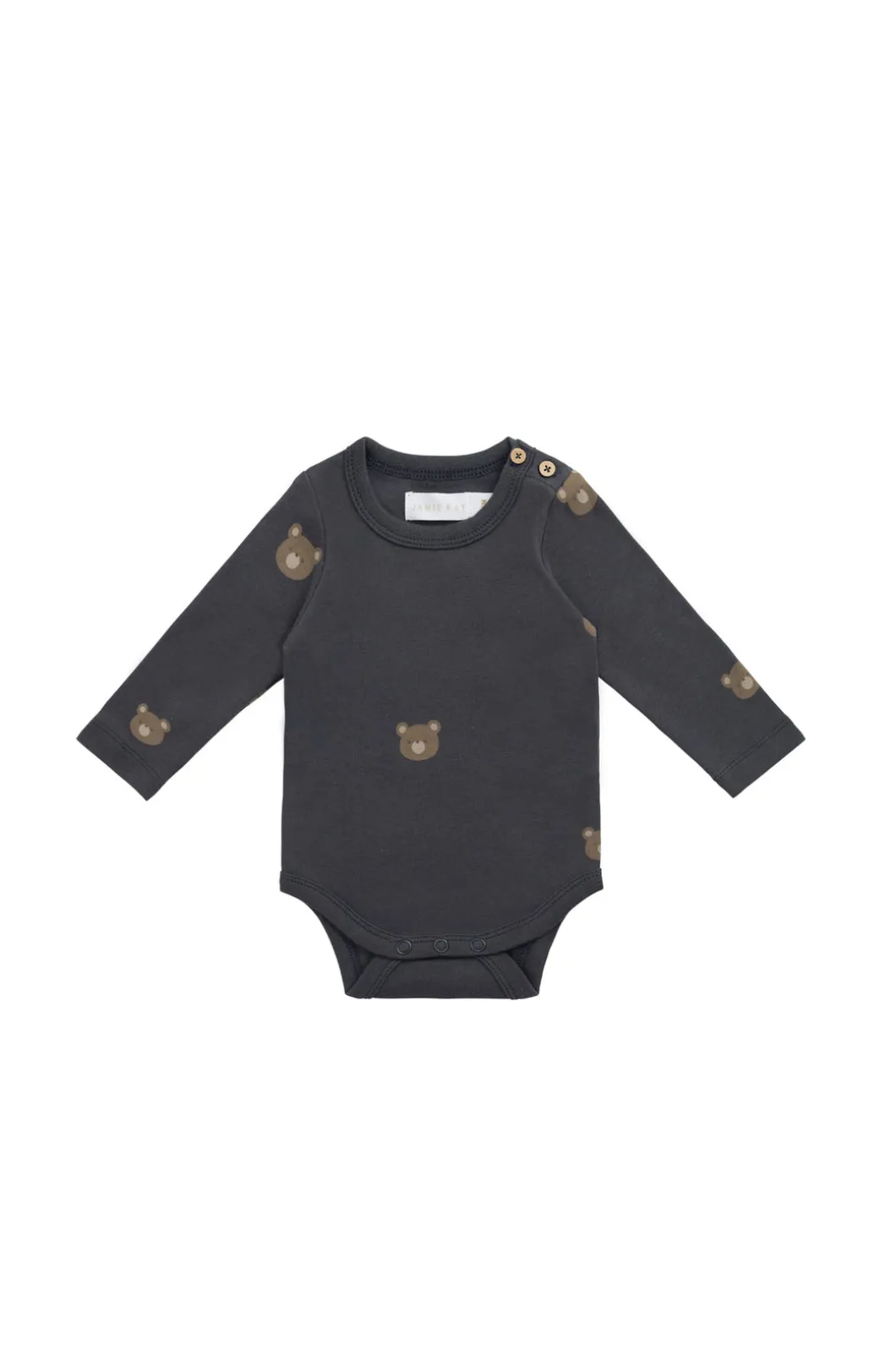 Organic Cotton Fernley Bodysuit - Bobbie Bears Black Oyster