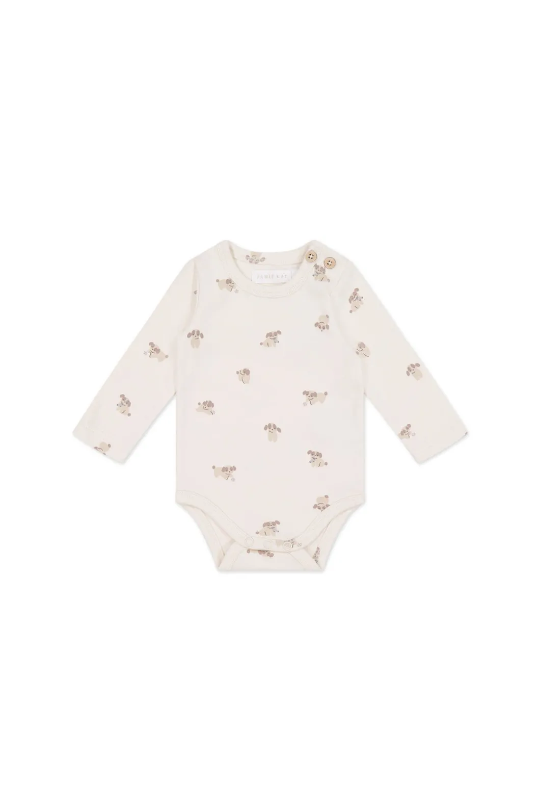 Organic Cotton Fernley Bodysuit - Sasha Puppy Tofu